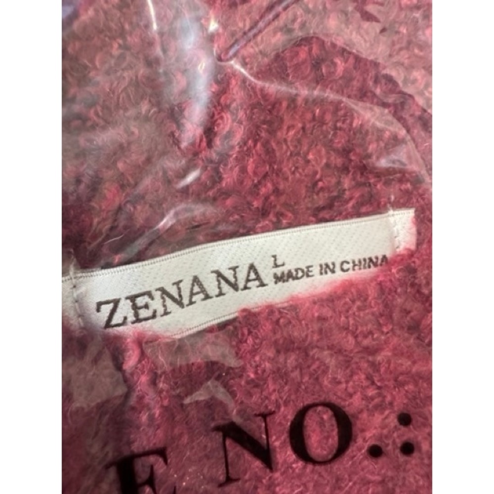 Zenana NEW Burgundy Textured Wool Eyelet Sweater Vest LARGE Pointelle Cropped - Picture 9 of 9
